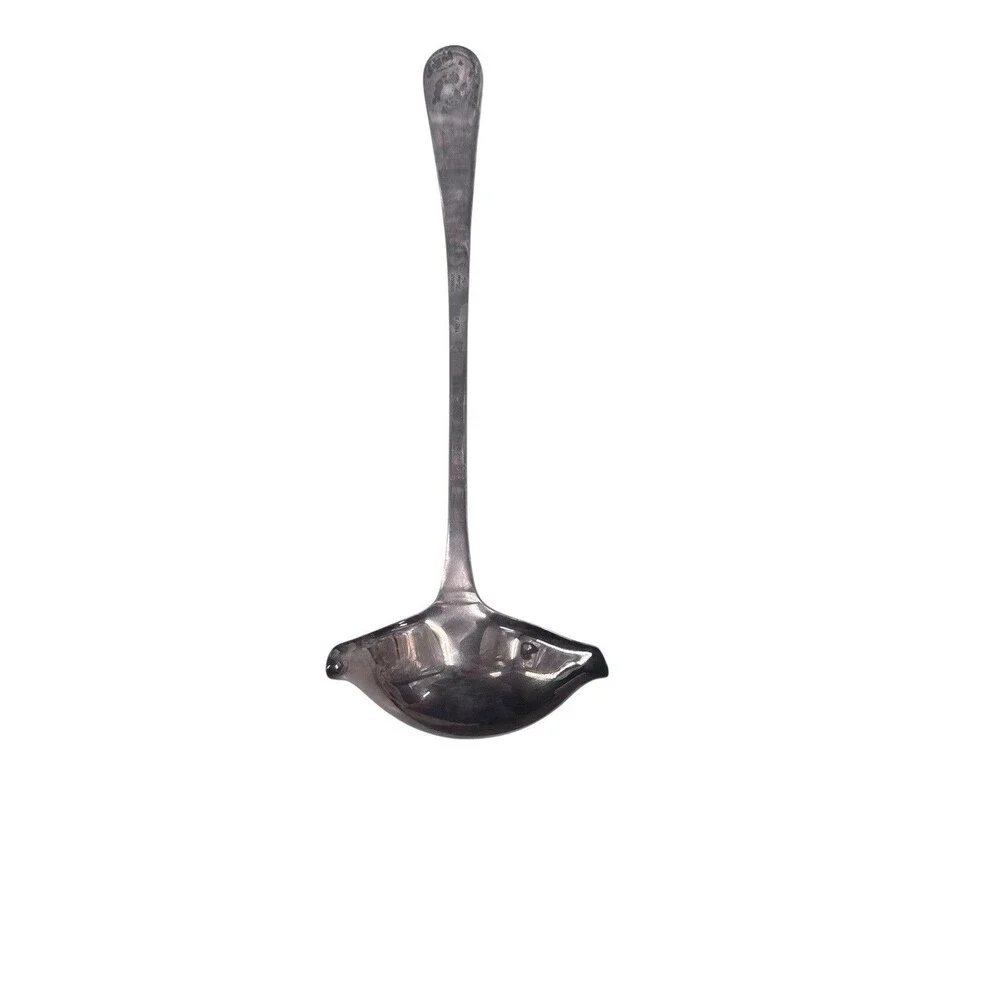 Gorham Silverplate 12.5 Inch Punch Ladle YH274 Heritage Plain Handle 2 Spout
